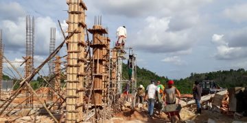 Tahap 1 Proses Pengerjaan Pembangunan Qur'an Center Bukit Manuk Di Senggarang Kota Tanjungpinang