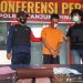 Pelaku (tengah) saat konfrensi pers di Mapolsek Tanjungpinang Timur, f : Mael/detak.media