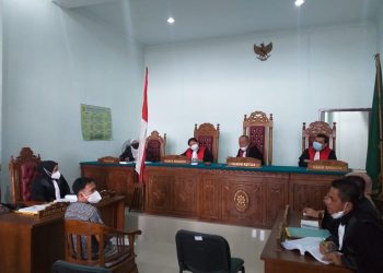 Samsudi Harahap saat memberikan kesaksian didepan Majelis Hakim PN Tanjungpinang, f : ist