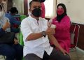 Masyarakat Tanjungpinang saat vaksinasi di Asrama Haji, f : ist