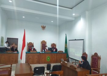 Suasana sidang agenda tuntutan terdakwa korupai BPHTB, Yudi Ramdani, f : ist