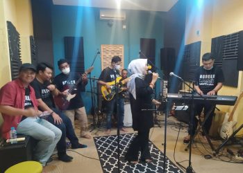 Suasana konser virtual yang digelar ASPEC di Tata Gita Studio, Jalan RH Fisabilillah, f : ist