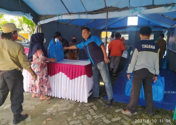 Suasana posko Nasi Kotak si Kantor BPBD Tanjungpinang, f : ist