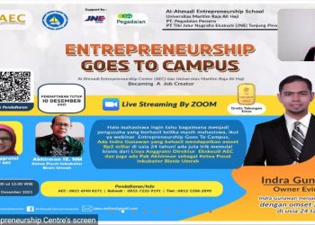 Al-Ahmadi Entrepreneurship Center (AEC) mengadakan webinar Entrepreneurship Goes To Campus, f : Mael/detak.media