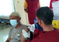 Personil Polres Tanjungpinang saat menjalani vaksin Booster, f ; Mael/detak.media