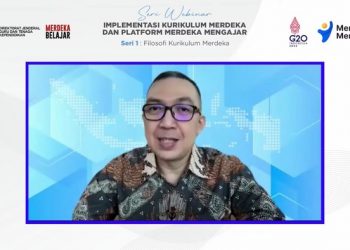 Dirjen GTK Kemendikbudristek Iwan Syahril dalam acara Seri Webinar Implementasi Kurikulum Merdeka dan Platform Merdeka Mengajar, Selasa (19/4/2022). Foto: dok Kemendikbudristek