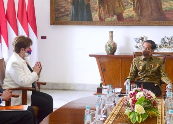 Presiden Jokowi menerima kunjungan delegasi IMF, Minggu (17/07/2022), di Istana Kepresidenan Bogor., Jabar. (Foto : BPMI Setpres/Muchlis Jr)
