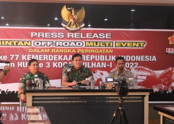 Panglima Kogabwilhan I, Laksamana Madya TNI Muhammad Ali saat konfrensi Pers, foto: ist