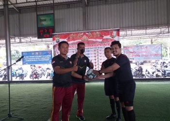 Kapolresta Tanjungpinang, Kombes Pol Heribertus Ompusunggu saat Membuka Futsal Competition, foto : Mael/detak.media