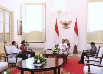 Presiden Jokowi didampingi Seskab Pramono Anung menerima Menpora Zainudin Amali dan Ketum PSSI Mochamad Iriawan, Rabu (03/08/2022), di Istana Merdeka, Jakarta. (Foto : BPMI Setpres/Lukas)