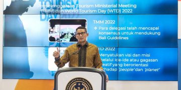 Menteri Pariwisata dan Ekonomi Kreatif/Kepala Badan Pariwisata dan Ekonomi Kreatif (Menparekraf/Kabaparekraf) Sandiaga Salahuddin Uno, saat menghadiri peringatan puncak Hari Pariwisata Dunia (World Tourism Day/WTD) 2022 di Bali, foto ist