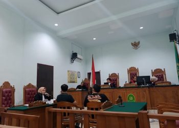 Suasana Sidang Keterangan Saksi untuk Terdakwa Eki (Napi Lapas Kelas II A Tanjungpinang), selasa (30/8/2022), foto : Mael/detak.media