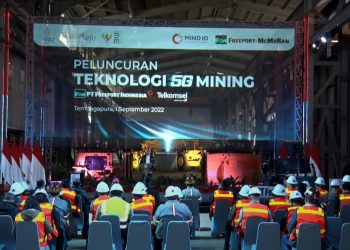 Presiden Jokowi meluncurkan teknologi 5G Mining di PTFI, Distrik Tembagapura, Mimika, Papua, Kamis (01/09/2022). (Sumber : Tangkapan Layar)