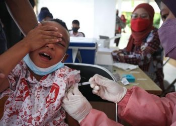 Kemenkes menargetkan mulai vaksinasi PCV rutin untuk anak guna mencegah penyakit pneumonia. (Foto: CNN Indonesia/Safir Makki)