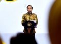 Presiden Jokowi menghadiri acara Puncak Peringatan HUT ke-58 Partai Golkar, di JIExpo, Kemayoran, Jakarta, Jumat (21/10/2022). (Foto: BPMI Setpres/Rusman)