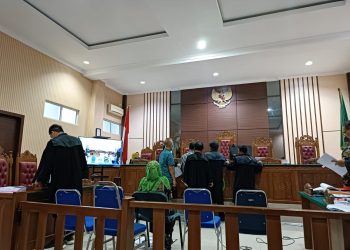 Suasana Sidang Keterangan Saksi Dugaan Korupsi Pengadaan Lahan TPA Tanjung Uban, foto : Mael/detak.media