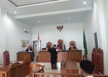 Suasana Sidang Keterangan Saksi Terdakwa Hengki dan Dewi di PN Tanjungpinang, foto : Mael/detak.media