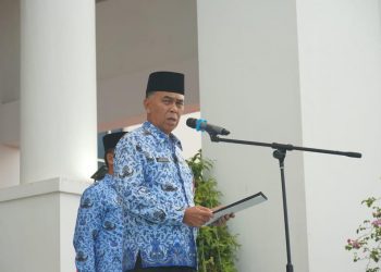 Bupati Natuna, Wan Siswandi saat menyampaikan sambutan (foto : istimewa)