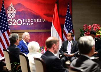 Presiden Jokowi saat melakukan pertemuan bilateral dengan Presiden Amerika Serikat Joe Biden, Senin (14/11/2022), di Hotel The Apurva Kempinski. (Foto: BPMI Setpres/Muchlis Jr)