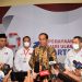 Presiden Jokowi memberikan keterangan pers usai menghadiri acara HUT ke-8 Partai Perindo, di Jakarta Concert Hall, iNews Tower, Jakarta, Senin (07/11/2022). (Foto: BPMI Setpres/Rusman)