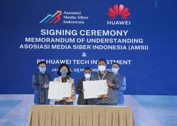 Penandatanganan Nota Kesepahaman antara AMSI dengan Huawei, foto: ist