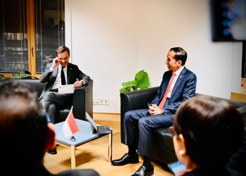 Presiden Joko Widodo melakukan pertemuan bilateral dengan PM Swedia Ulf Kristersson, di Gedung Europa, Brussels, Rabu (14/12/2022). (Foto: BPMI Setpres)