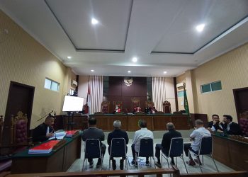 Suasana Sidang Pembacaan Tuntutan 5 Terdakwa di Pengadilan Negeri Tanjungpinang, foto: Mael/detak.media