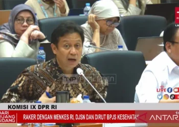 Tangkapan layar Menteri Kesehatan RI Budi Gunadi Sadikin dalam Raker bersama Komisi IX DPR RI yang diikuti secara daring di Jakarta, Senin (20/3/2023). (ANTARA/Hreeloita Dharma Shanti)