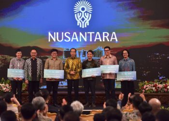 Presiden Jokowi meluncurkan logo IKN, Selasa (30/05/2023), di Istana Negara, Jakarta. (Foto: Humas Setkab/Agung)