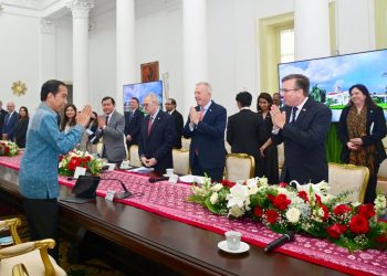 Presiden Jokowi menerima kunjungan delegasi dari US-ABC di Istana Kepresidenan Bogor, Provinsi Jawa Barat, Kamis (25/05/2023). (Foto: BPMI Setpres/Muchlis Jr)