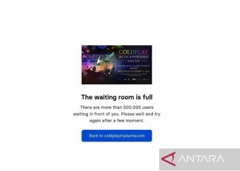 Tangkapan layar antrean pembelian tiket konser Coldplay Jakarta secara online. (ANTARA/Natisha Andarningtyas)