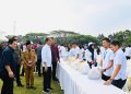 Presiden Jokowi meninjau Pasar Rakyat yang digelar di Lapangan Rampal, Kota Malang, Provinsi Jawa Timur pada Senin (24/07/2023) sore. (Foto: BPMI Setpres/Laily Rachev)