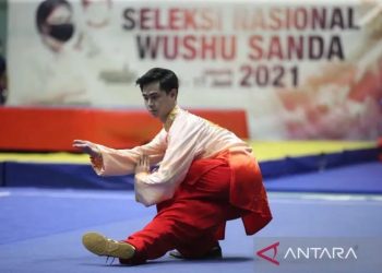 Atlet wushu Indonesia Nicholas tampil dalam Seleksi Nasional Wushu Sanda 2021 (ANTARA/HO-Humas PB WI)