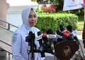 Kepala BMKG Dwikorita Karnawati memberikan keterangan pers, Selasa (18/07/2023), di Jakarta. (Foto: Humas Setkab/Dindha)