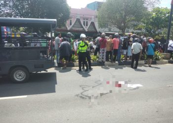 Polisi saat Mengolah TKP Kecelakaan Maut di Jalan DI Panjaitan Tanjungpinang, foto: ist