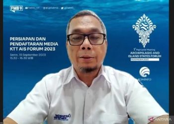 Tangkapan layar saat Direktur Jenderal Informasi dan Komunikasi Publik Kementerian Komunikasi dan Informatika Usman Kansong memberi pengarahan pers tentang KTT AIS Forum 2023 yang berlangsung secara virtual, Senin (18/9/2023) (ANTARA/Fathur Rochman)