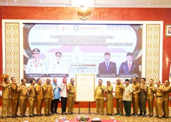 Pencanangan Gerakan Kepri Sadar dan Tertib Arsip (Kesatria) dan disejalankan dengan peluncuran Sistem Informasi Kearsipan Dinamis Terintegrasi (Srikandi),Foto: Diskominfo Kepri