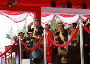 Upacara Peringatan HUT Ke-78 Kemerdekaan RI, di Lapangan Pantai Piwang, Ranai, Natuna,Foto: Diskominfo Kepri