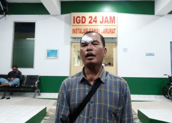 Korban usai Menjalani Visum di RSUP Raja Ahmad Tabib Tanjungpinang, foto: Mael/detak.media