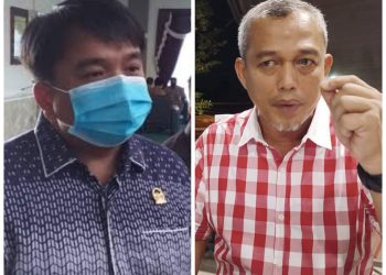 Wakil ketua DPD Partai Golkar Kepri, Ade Angga (kiri) dan juru bicara PDI Perjuangan Kota Tanjungpinang, Andi Cori (kanan)  foto: Klose Detak.media.