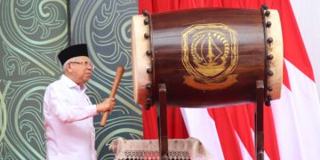 Wakil Presiden Ma'rif Amin saat Meresmikan Kegiatan Kurma Fair di Gedung Daerah Tanjungpinang, foto: Mael/detak.media