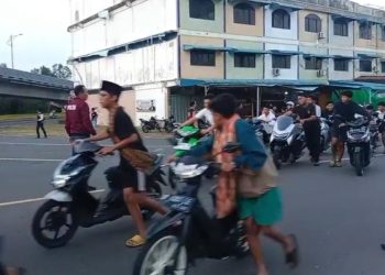 Remaja yang Terjaring Balap Liar di Jalan Wiratno Tanjungpinang, foto: Mael/detak.media