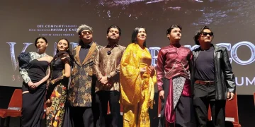 Para pemeran film "Vina: Sebelum 7 Hari" menghadiri acara pemutaran perdana film di Jakarta pada Senin (6/7/2024). ANTARA/HO-Dee Company.