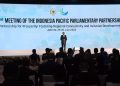 Presiden RI Joko Widodo (Jokowi) memberikan sambutan sekaligus membuka acara Indonesia-Pacific Parliamentary Partnership (IPPP) ke-2 di Hotel Fairmont, Jakarta (25/7/2024). (Foto: Humas Setkab/Rahmat)