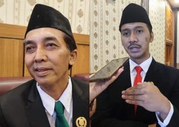 Foto kolase, Wakil Ketua I DPRD Kota Blitar Adi Santoso (kiri), dan Wakil Ketua II DPRD Kota Blitar Mohamad Hardita Magdi (kanan).