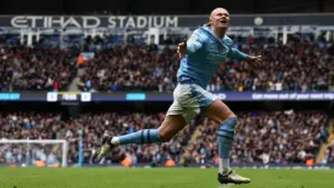 Dua Gol Erling Haaland Antar Manchester City Menang atas Everton di Liga Inggris