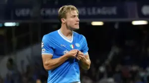 Dua Gol Hojlund Bawa Napoli Kalahkan Sporting CP 2-1 di Liga Champions