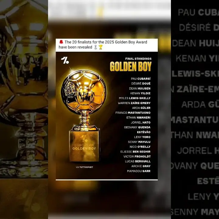 Golden Boy Awards 2025: Real Madrid dan PSG Paling Banyak Nominasi