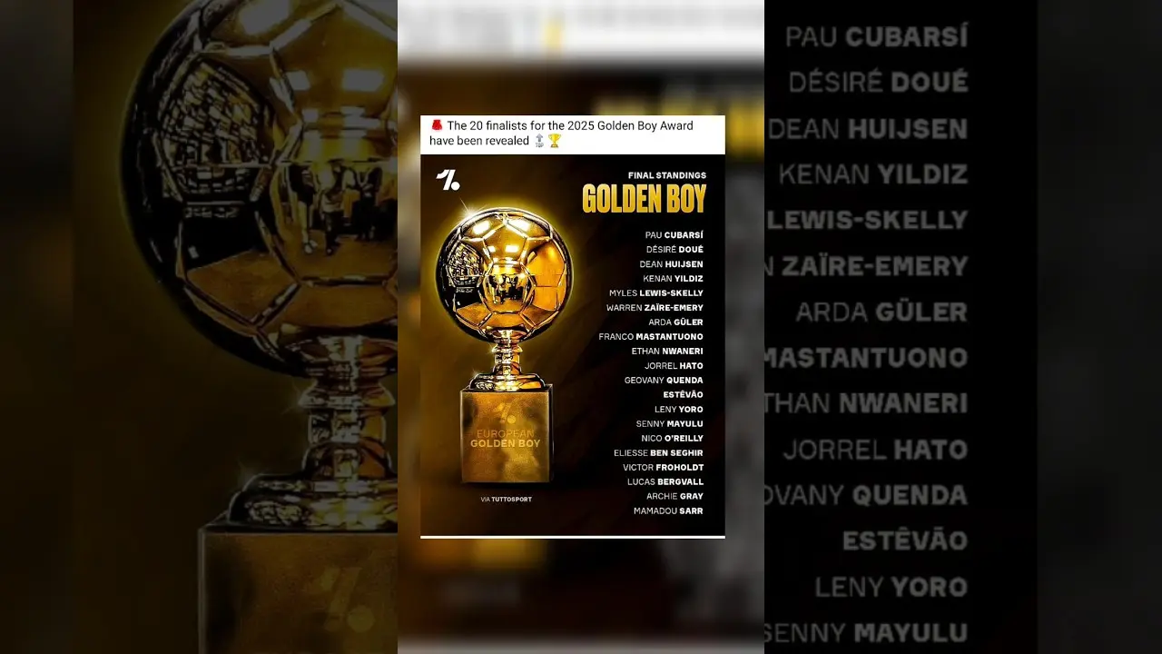 Golden Boy 2025: Real Madrid dan PSG Paling Banyak Nominasi