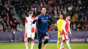 Arsenal Hancurkan Slavia Praha 3-0, Mikel Merino Bersinar dan Rekor Baru Tercipta